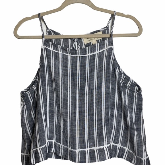 NEW Cloth & Stone Button Back Black & White Cropped Top - Picture 1 of 6